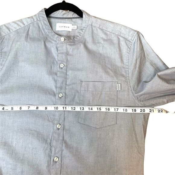 TOPMAN Long Sleeve Stretch Skinny Oxford Shirt - Picture 11 of 11